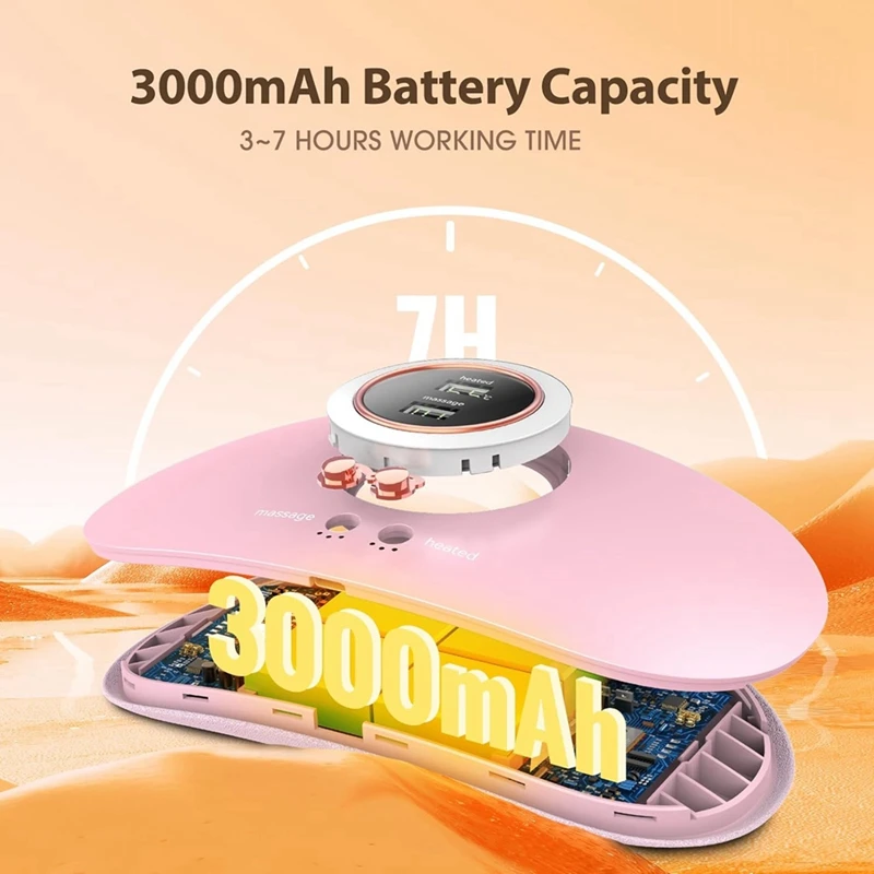 痛みを和らげるためのポータブルコードレス加熱パッド,アップグレードベルト,5つのヒートレベル,マッサージモード7,1セット