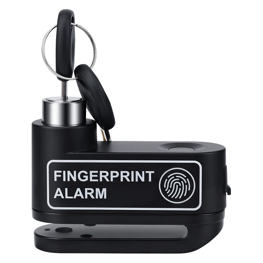 AliExpress Extractme Motorcycle Fingerprint Disc Brake Lock 120dB Anti-Theft Alarm Bicycle Scooter﻿ Wheel Disk Padlock Security Lock