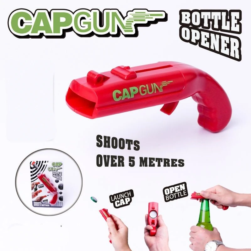 Creative Bottle Opener Cap Gun Pistol Ejection Bottles Openers Beer Bottles Caps Launcher