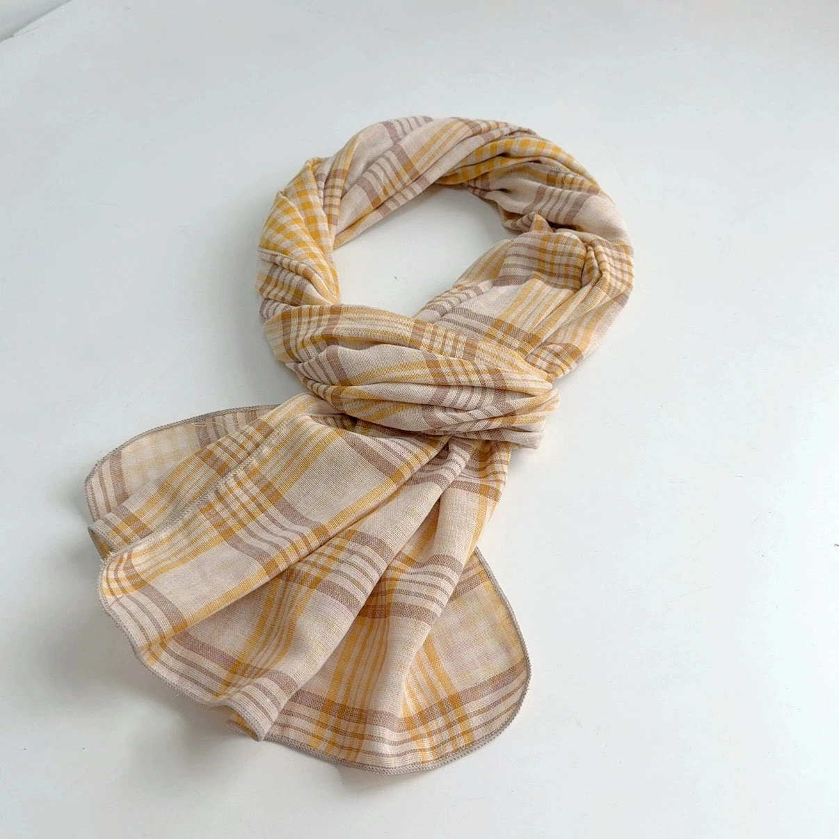 

Retro British Style Cotton Plaid Scarf Double-sided Fashionable Preppy Scarves outdoor Sun Protection Scarf