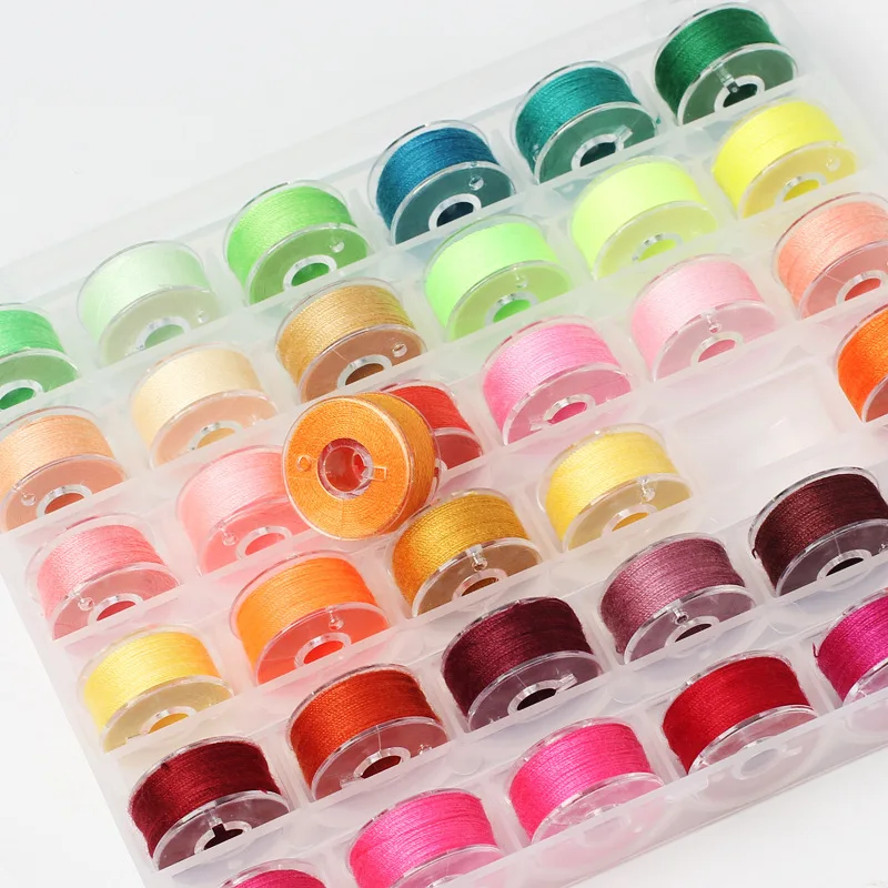 Sewing Thread 72 Color Sewing Thread 72 Color Band Thread Bobbin Core Set Bobbin Core Double Box Can Be Fixed Color