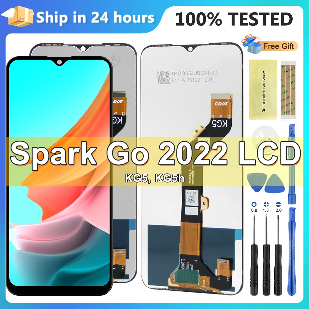 

6.52" Original LCD For Infinix Tecno Spark Go 2022 LCD Display Screen Touch Panel Digitizer Assembly KG5 KG5H Parts Replacement