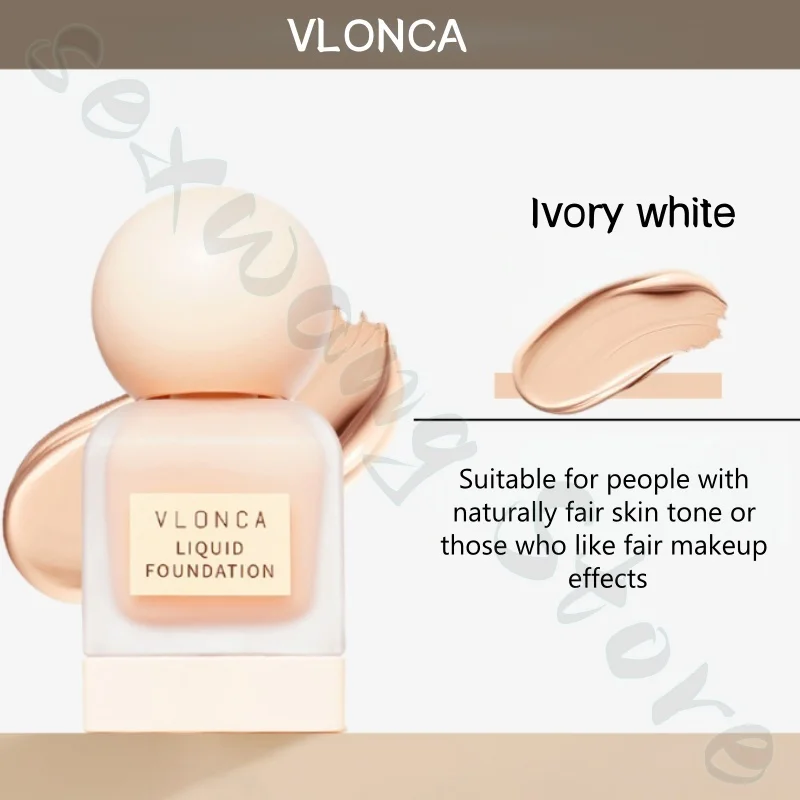 VLONC クリーミーで長持ちするメイクアップファンデーション、クリアで栄養豊富、軽いコンシーラー、明るくする、落ちないメイクアップ 30ml
