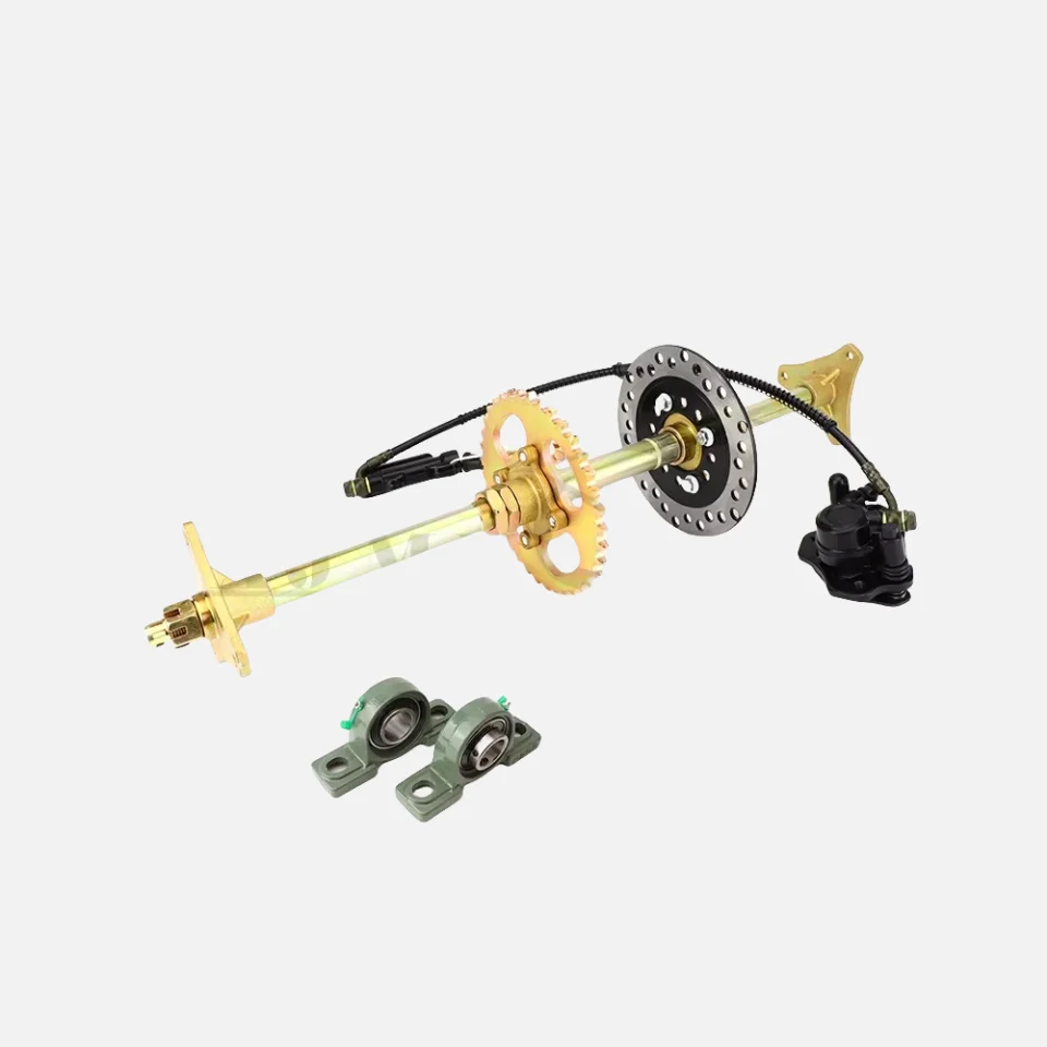 

50CC ATV Buggy Rear Axle Assembly 610mm Heavy Duty Wheel Hub 37T 428 Sprocket 160mm Disc Brake Fit Electric Bike Parts