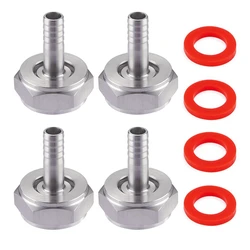 Stainless Steel Beer Keg Coupler Fitting,Beer Line Connector Kit,Hex Nut 5/8 Inch G Thread X 5/16 Inch Barb