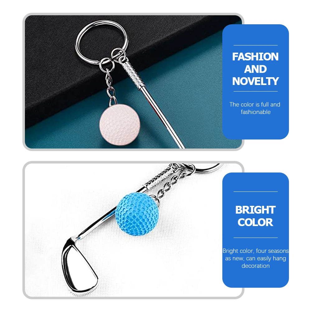 

6 Golf Ball Keychains White Blue Red 2 Each Creative Design for Backpacks Handbags Gifts Materials Sports Party Favors