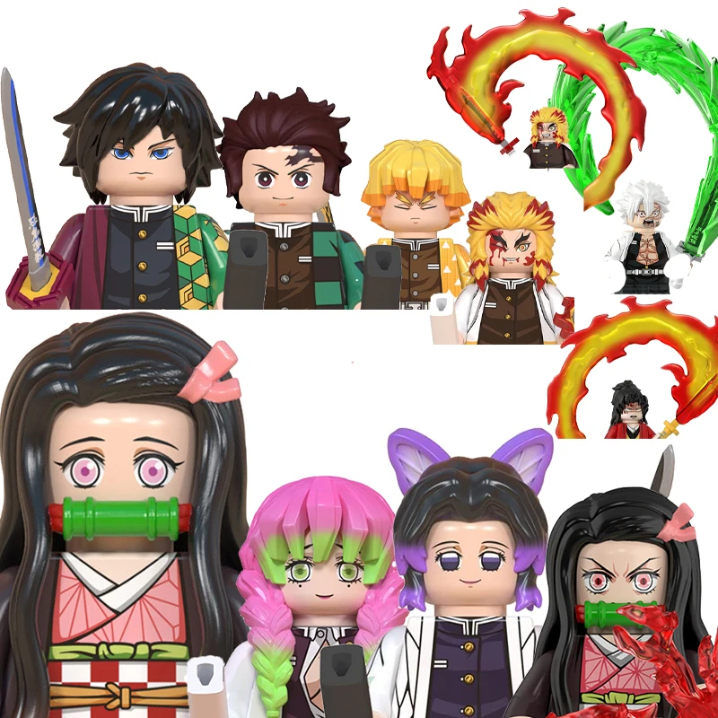 

Demon Slayer Blade Building Blocks Mini Action Figure Accessories Tanjiro Kamado Nezuko Kamado Desktop Collectible Birthday Gift