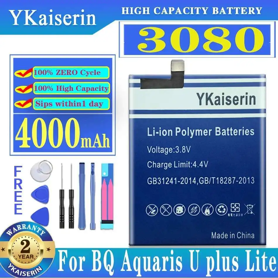 

Аккумулятор большой емкости для мобильного телефона BQ Aquaris U Plus Lite 3080, 4000 мАч