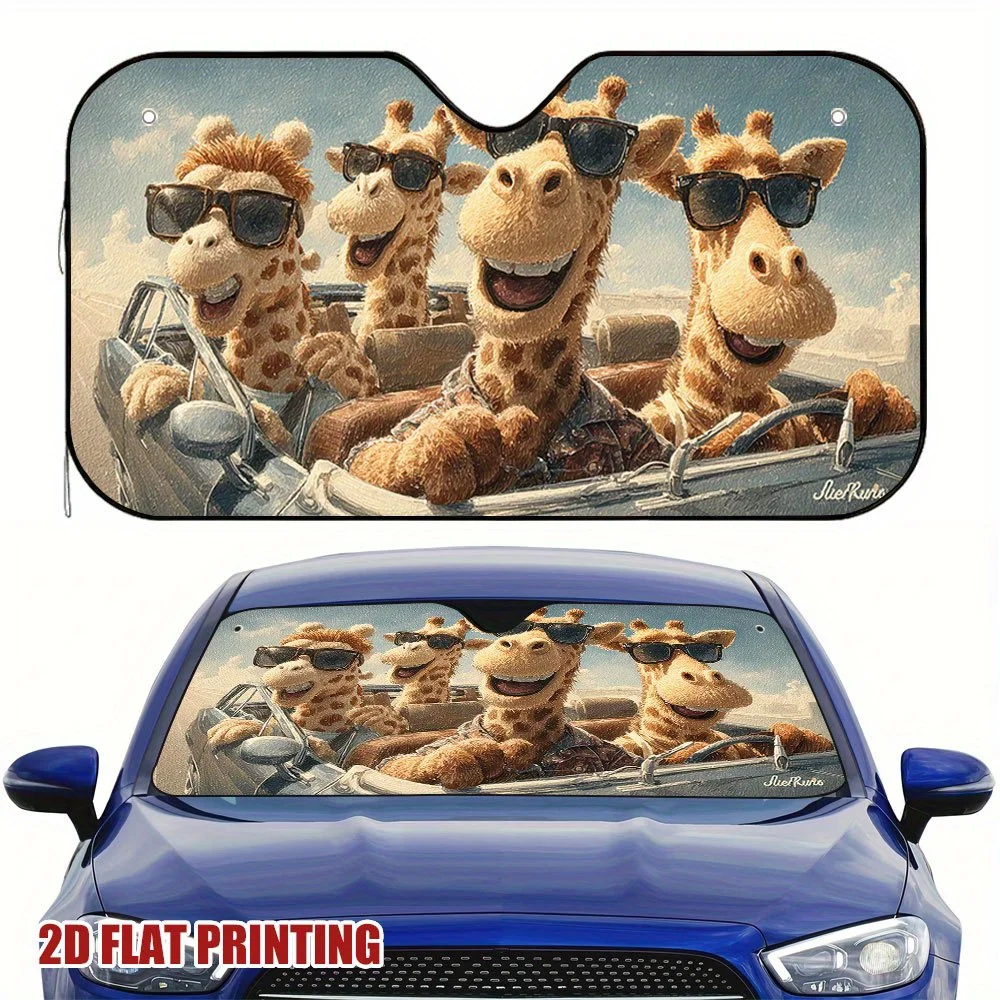 1 шт. юмористические жирафы для поездки в кабриолетовом многофункциональном солнцезащитном козырьке, подходит для любых погодных условий и вождения Env