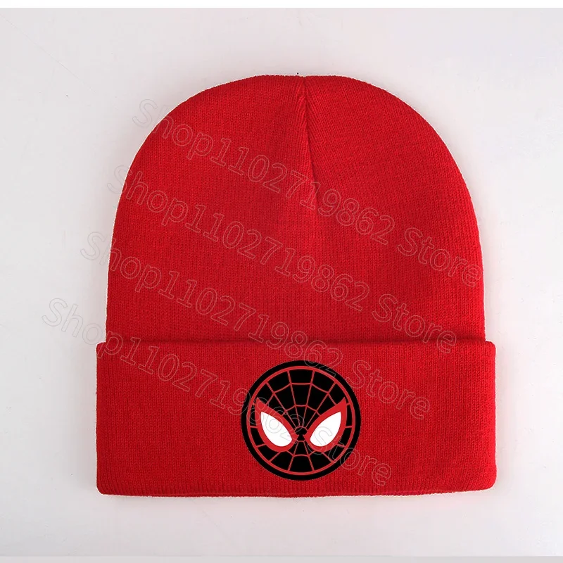 Gorros de punto para niños de Spidermans, gorros de Marvels, gorros con estampado de personajes de película, gorros cálidos y cómodos para invierno, regalos de fiesta