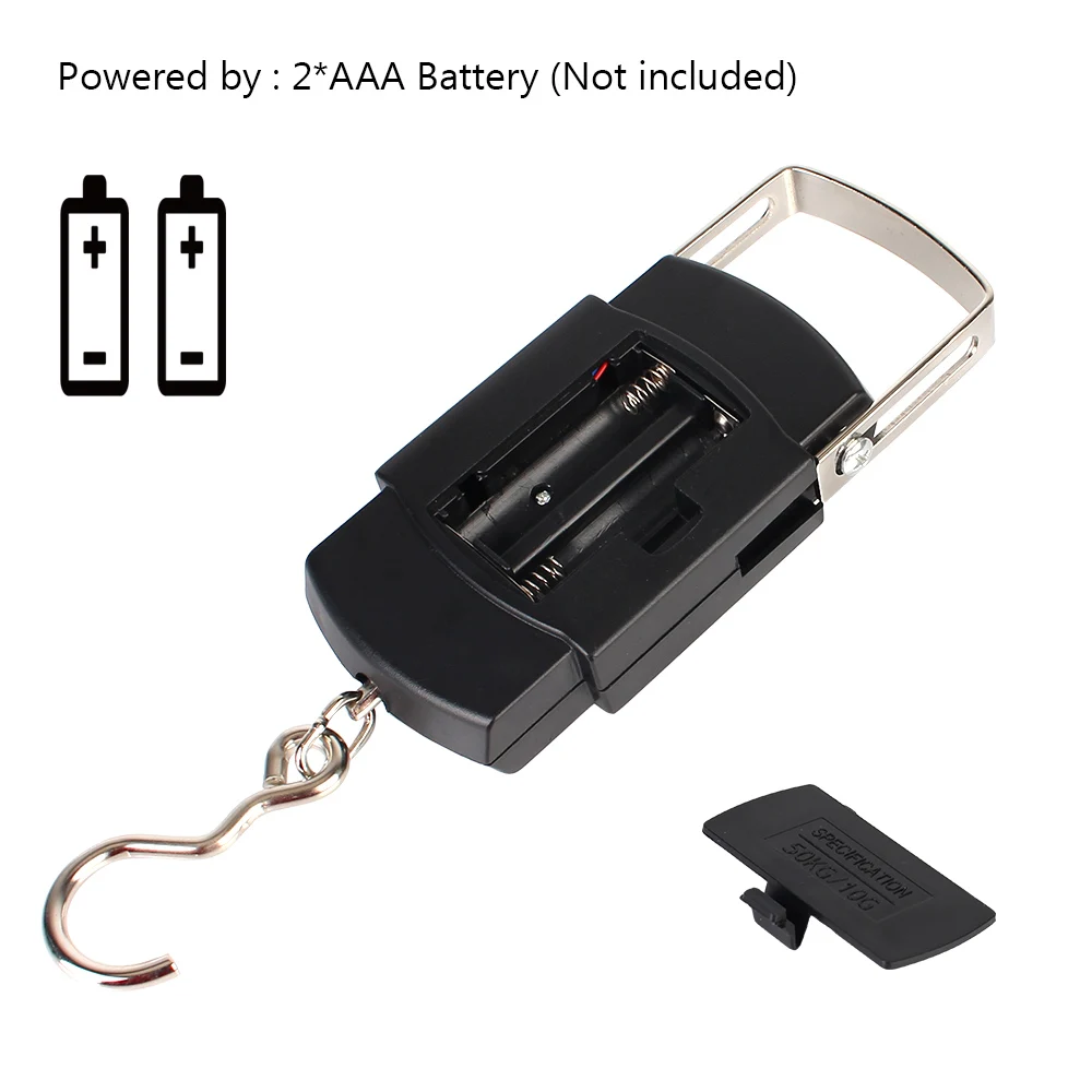 เครื่องชั่งน้ำหนักแบบดิจิตอลแขวน110lb แบบพกพา50กก./พกพาได้สำหรับกระเป๋าเดินทางและกระเป๋าเดินทางเครื่องมือชั่งน้ำหนักแอลซีดี