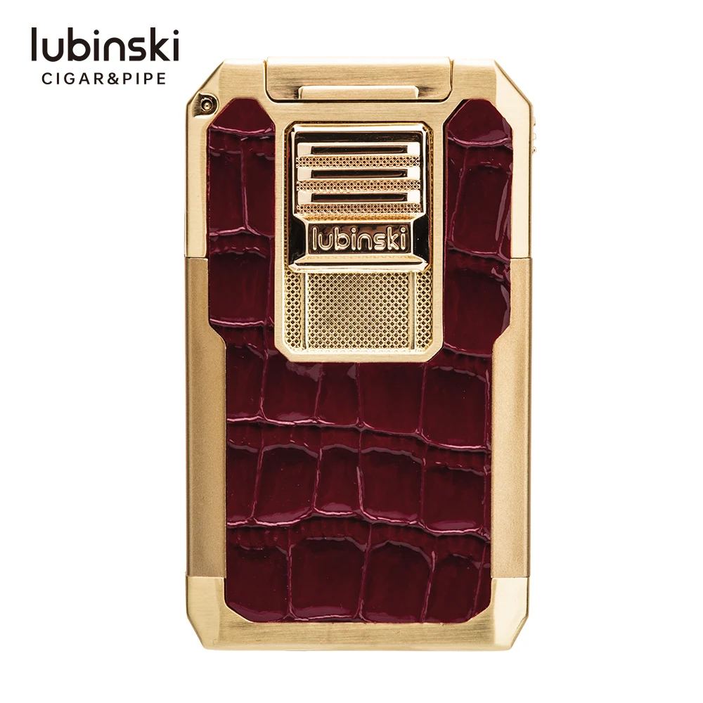 

Многофункциональная зажигалка-пистолет Lubinski класса люкс с пробойником и подставкой, газовая зажигалка с кожаным чехлом для сигар, подарочная упаковка