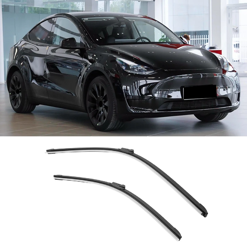 Car Windshield Wiper Blades, All-Season Equipment Wiper Strips Parts For Tesla Model Y 2020-2023 (Set Of 2) 1490247-00-A