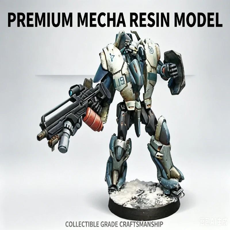 Hochwertiger Mecha-Krieger, Modellbausatz aus Gießharz, GK, unbemalt, Basis inklusive