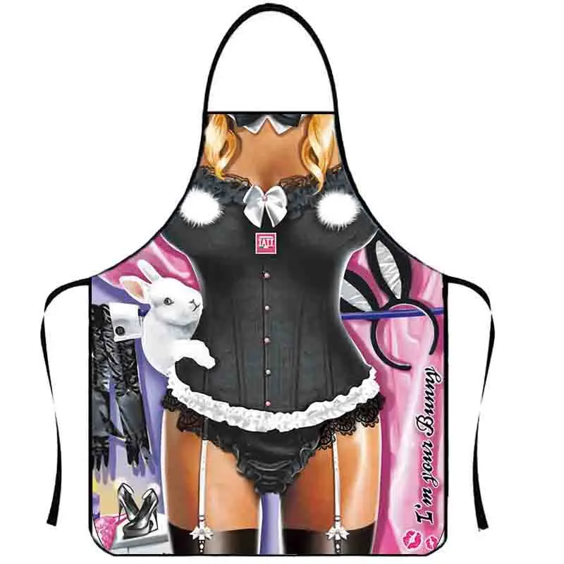 

Kitchen Sexy Apron Woman Funny Pinafore Cooking Baking Party Accessories Cleaning Cute 3D print Aprons Creative Couple Gift