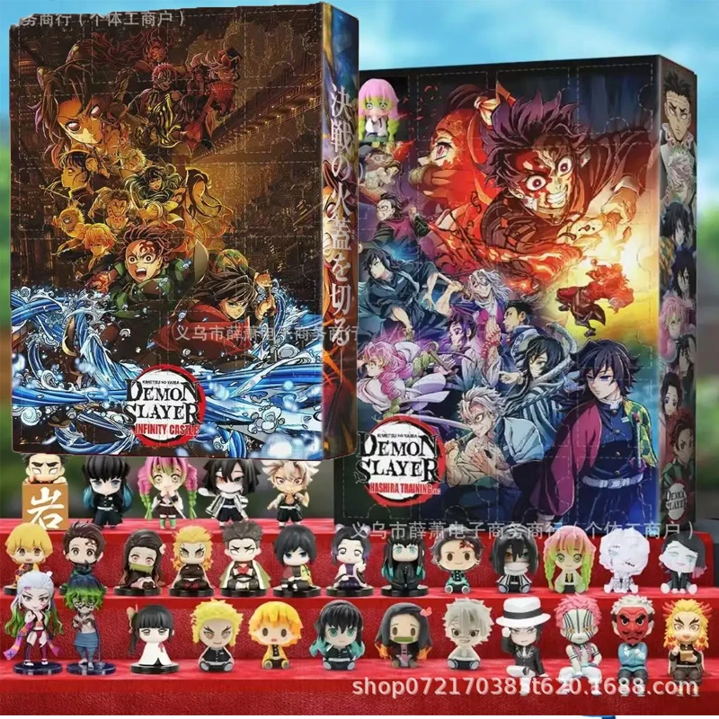 2D plat nouveau 24 jours démon Slayer dessin animé noël calendrier de l'avent compte à rebours Anime acrylique périphérique emblématique cadeaux pour enfants
