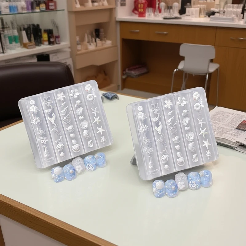 1 pièces 3D acrylique moule à ongles fleur de lys coquille de mer conque corail étoile de mer décorations d'ongles bricolage Silicone manucure moule Nail Art moule