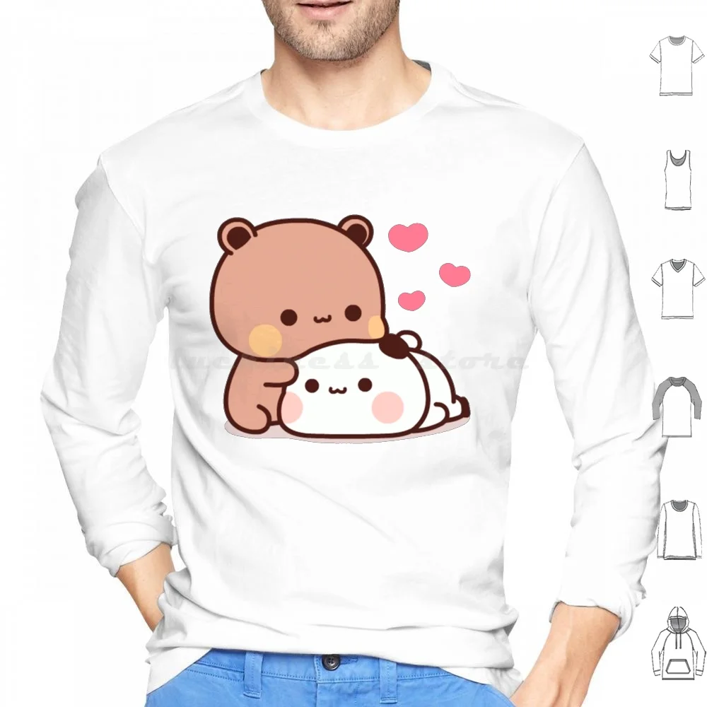 Panda And Brownie Bear Couple Hoodies Long Sleeve Panda Bear Cute Colorful Baby Bears Cute Panda Baby Panda Cute Cute