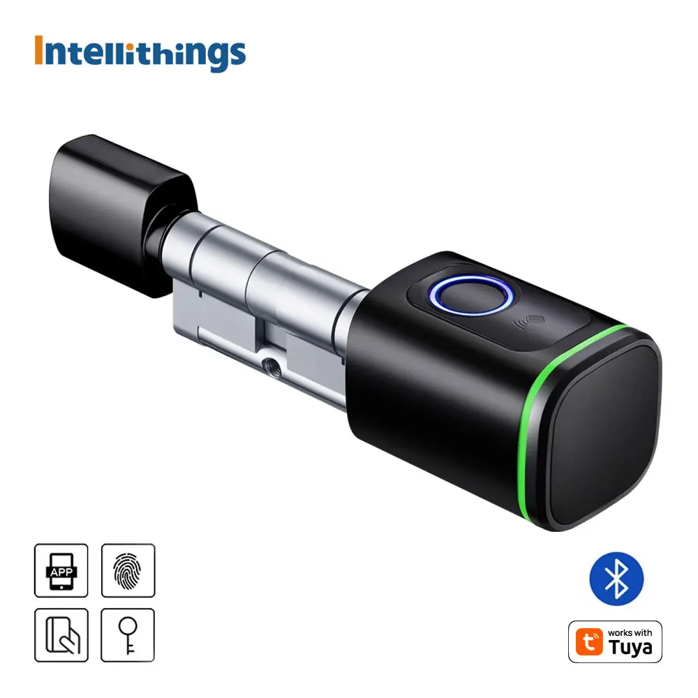 Zemismart BLE Smart Security Door Lock Fai da te Nucleo del cilindro Governante elettronico Funziona con Tuya Key IC Card Sblocco delle impronte digitali