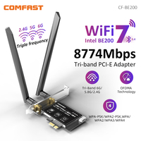Comfast WiFi7 Intel BE200 PCI-E Network Card 2.4&5&6GHz Tri-band 8774Mbps BE200NGW Chip 802.11be Bluetooth5.4 Wireless PCIe Adap