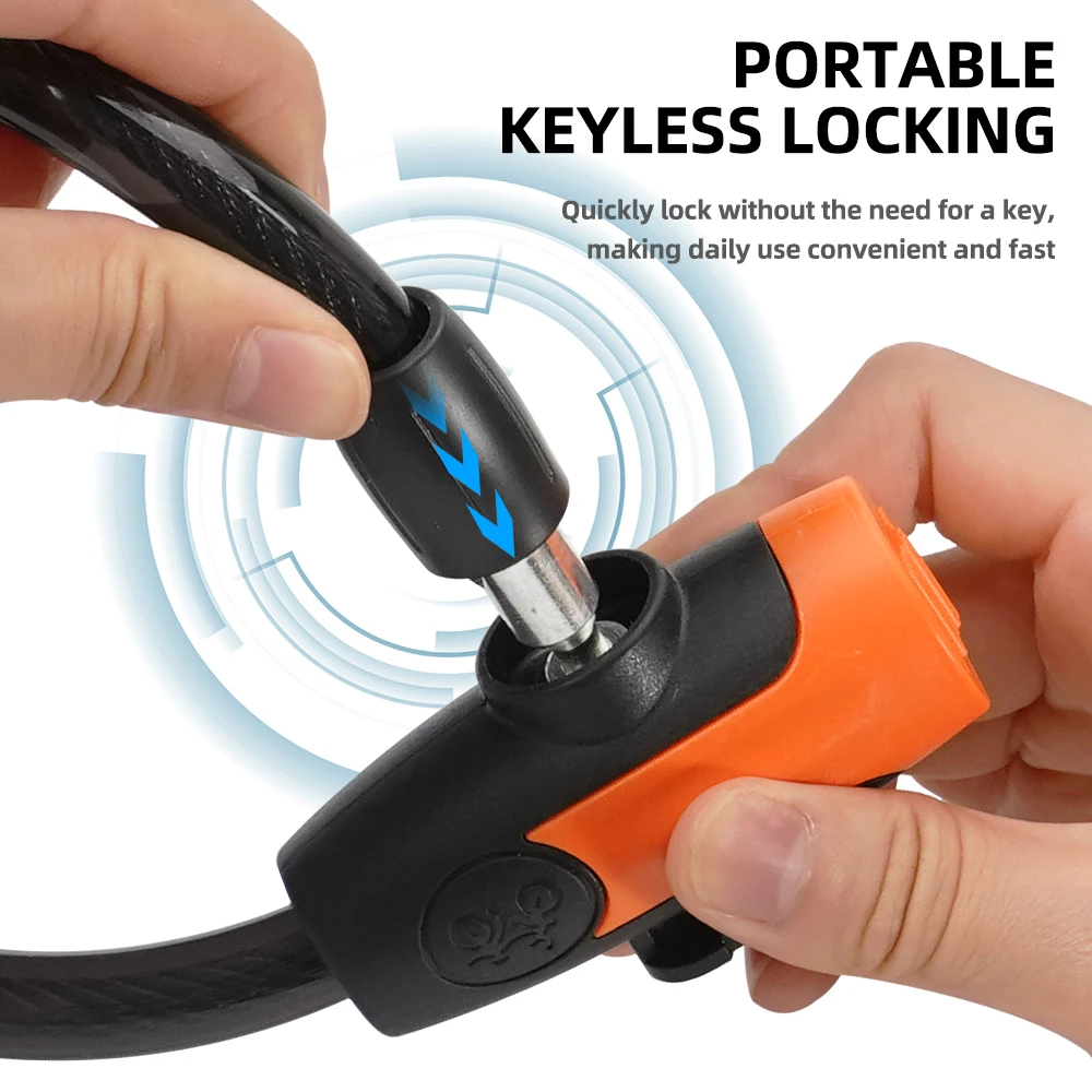 Universal Mountain Bike Cable Lock Key Fixed Secure Anti Theft with Bracket Scooter Lock Bicycle Accessories 2024New wholesale