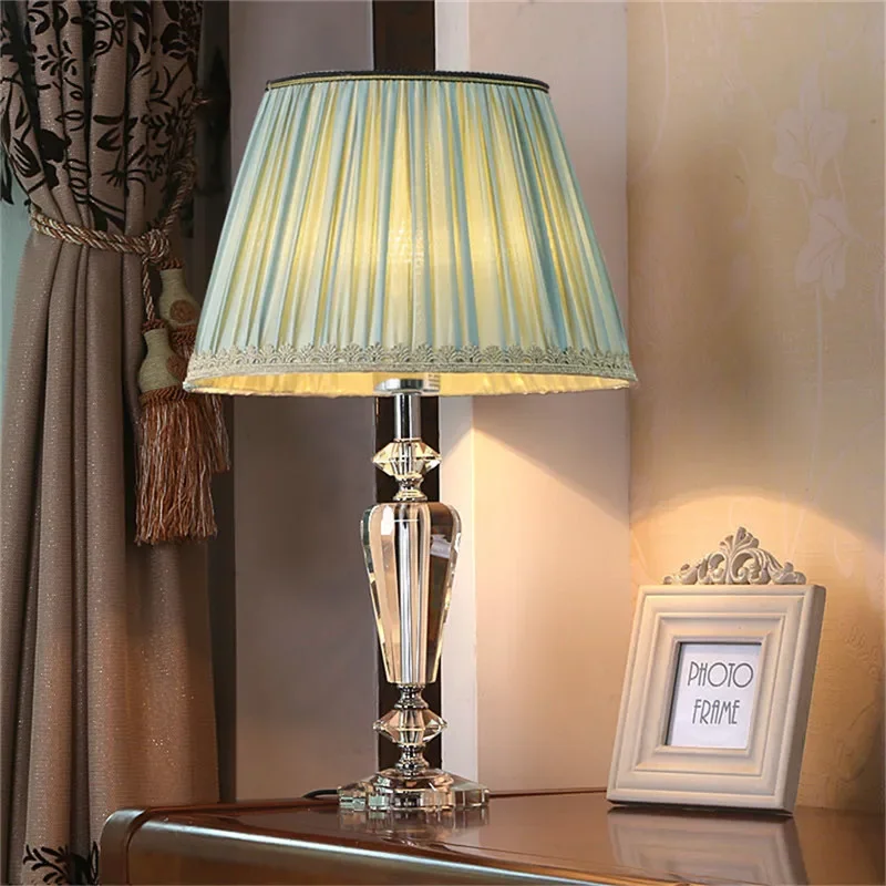 TYLA Contemporary Luxury Crystal Table Lamp LED Fashion Living Room Bedroom Study Villa Hotel Home Decoration Light