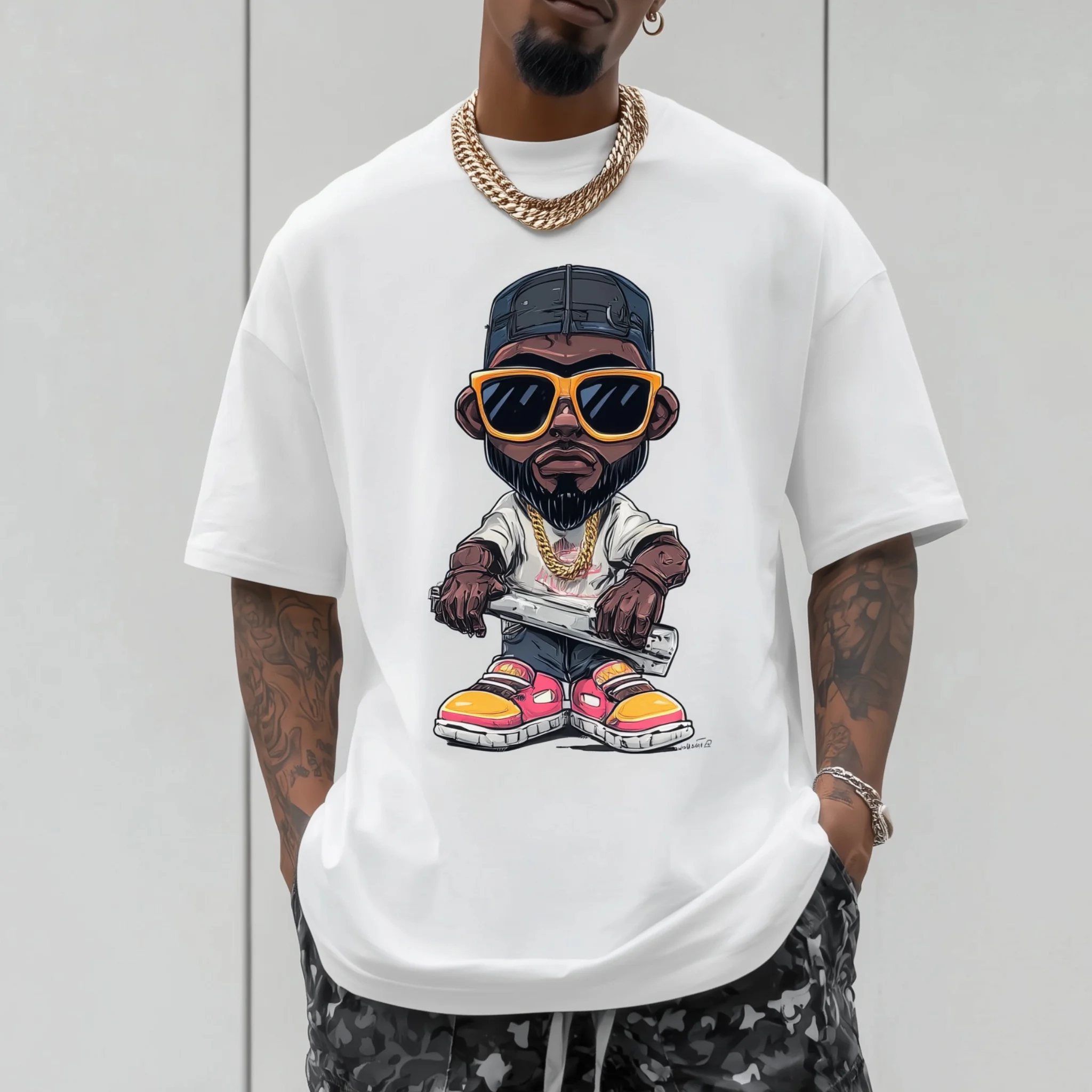 

Teevo Men's Casual T-Shirt with Cool Character Print for Daily Wear