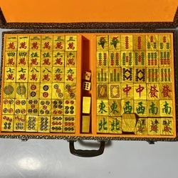 Golden Silk Nanmu Water Wave Pattern Redwood Household Mahjong Solid Wood Gift