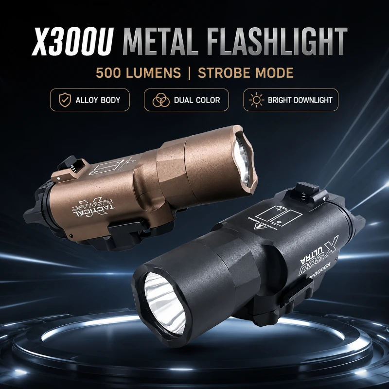 Portable High Bright X300U Alloy Torch 500LM Strobe Flashlight For Emergency Lighting