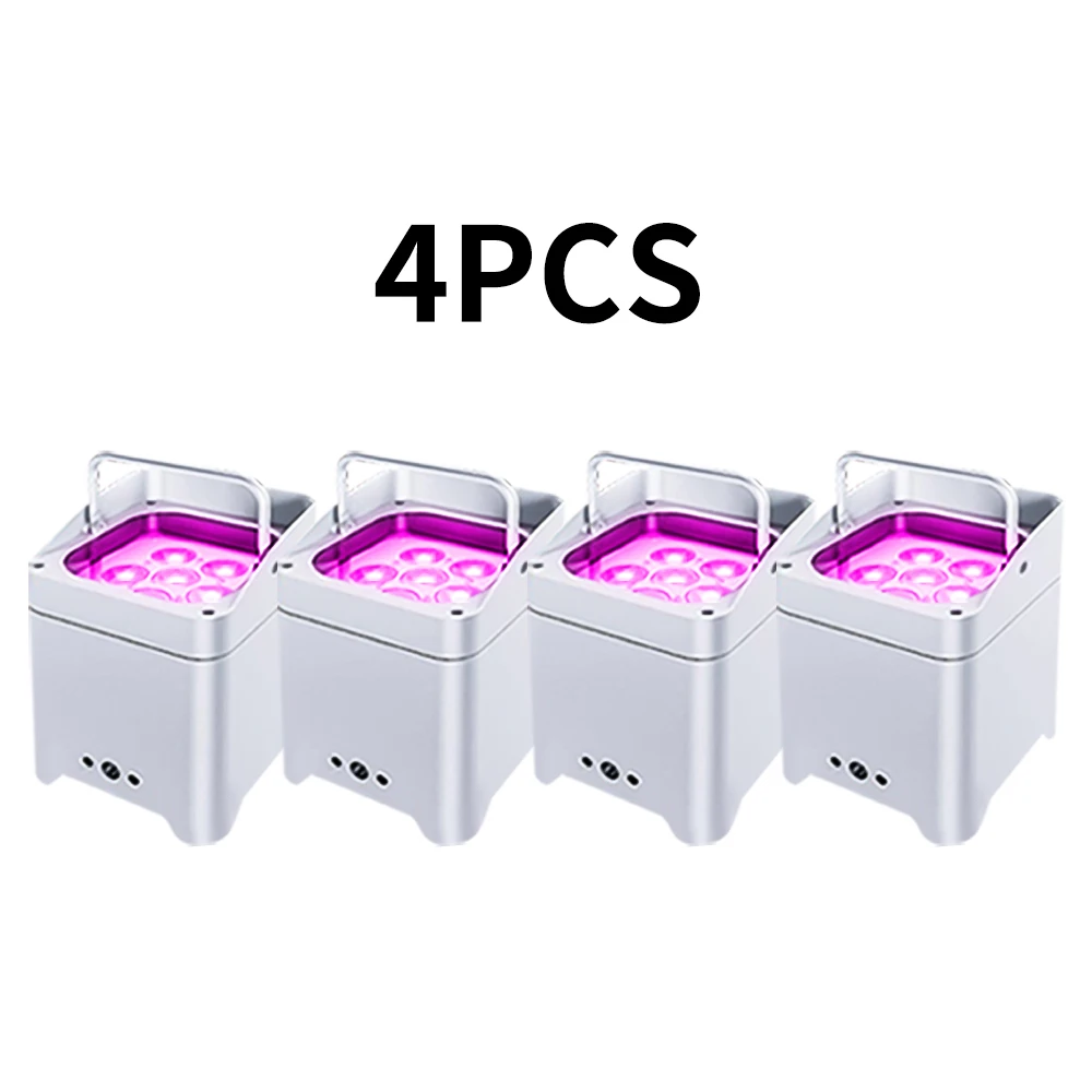 Lumières LED Par à Batterie 6x18W RGBWA + UV 6 en 1, Éclairage de Mariage avec Étui de Transport, Contrôle DMX, Sans Fil, pour ixde Chang, 4 Pièces