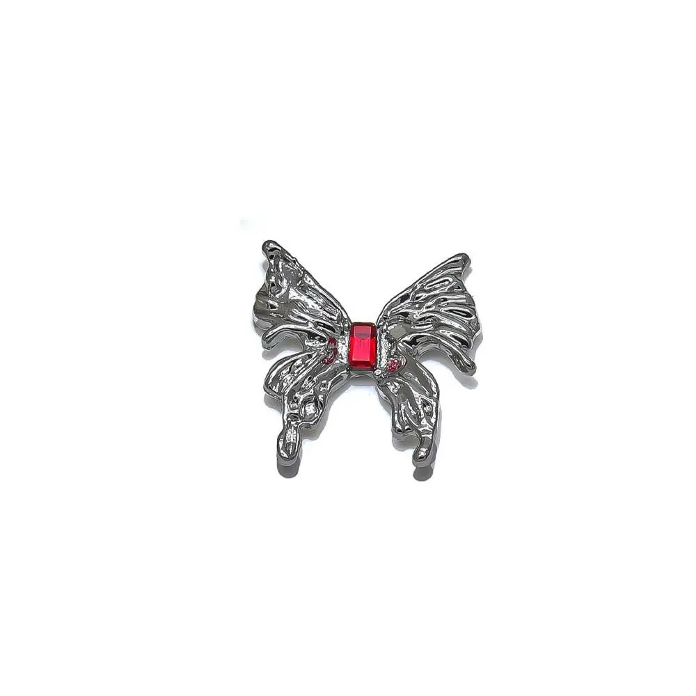 2 unids/set de dijes de Metal para uñas, decoraciones para uñas de mariposa, adornos para manicura, suministros para decoración de uñas, accesorios para uñas de mariposa plateados