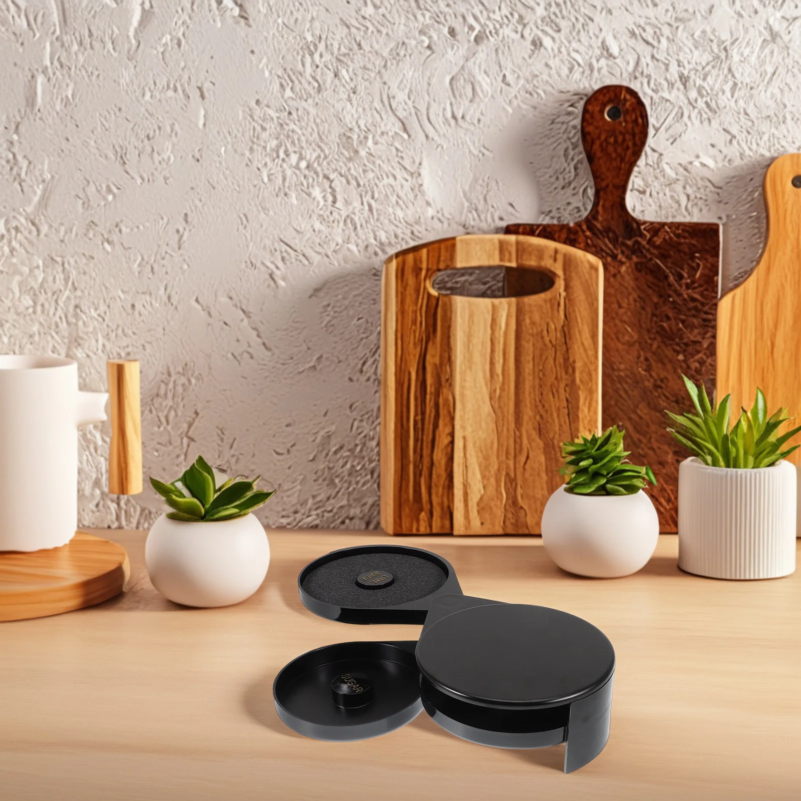 

Salt Rim Box Black Plastic Tiered Seasoning Container For Cocktails Margarita Juice Bars Kitchen Bartender Tool Spice Jar