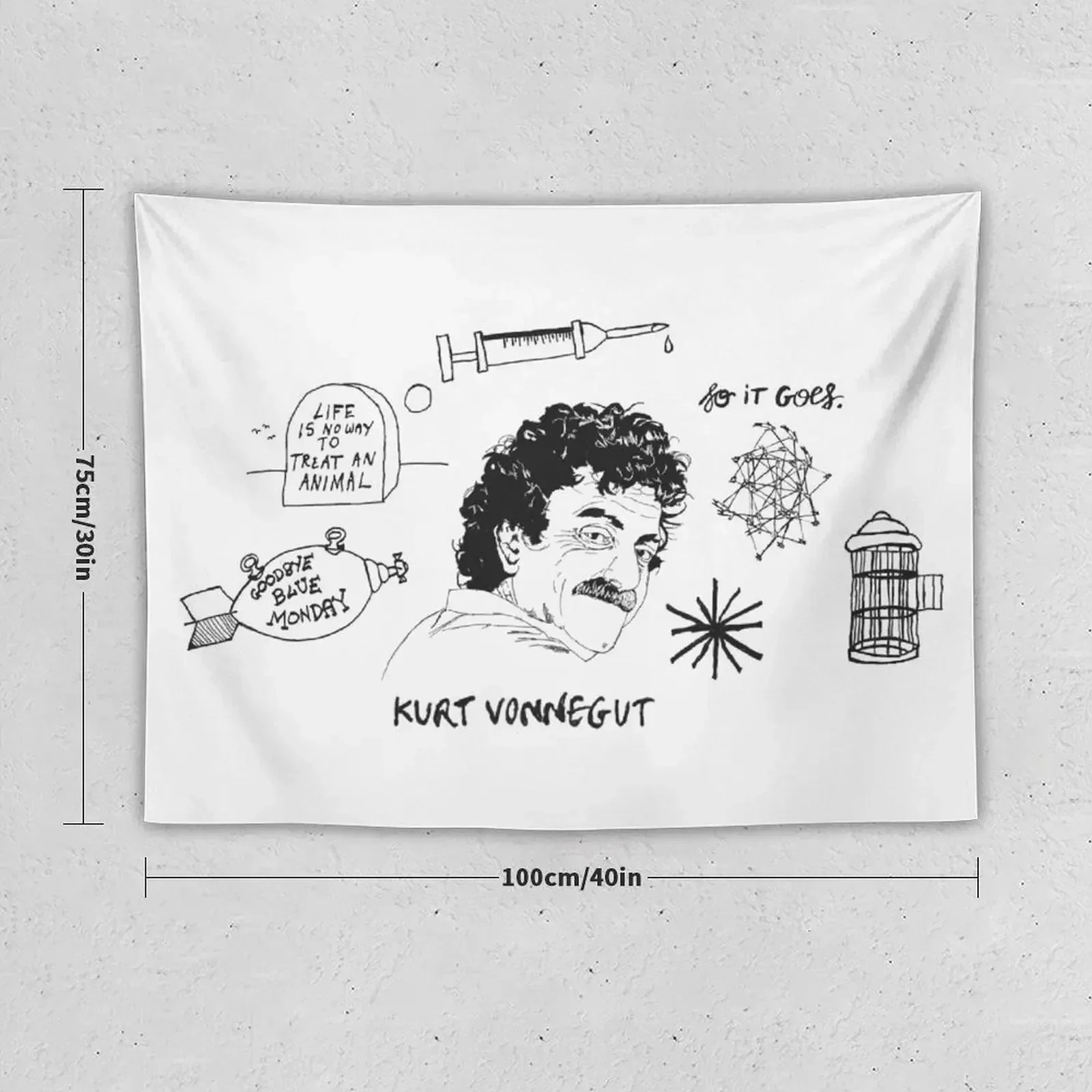 Ode to Vonnegut Tapestry Wall Deco Wallpapers Home Decor Wall Hanging Wall Tapestry