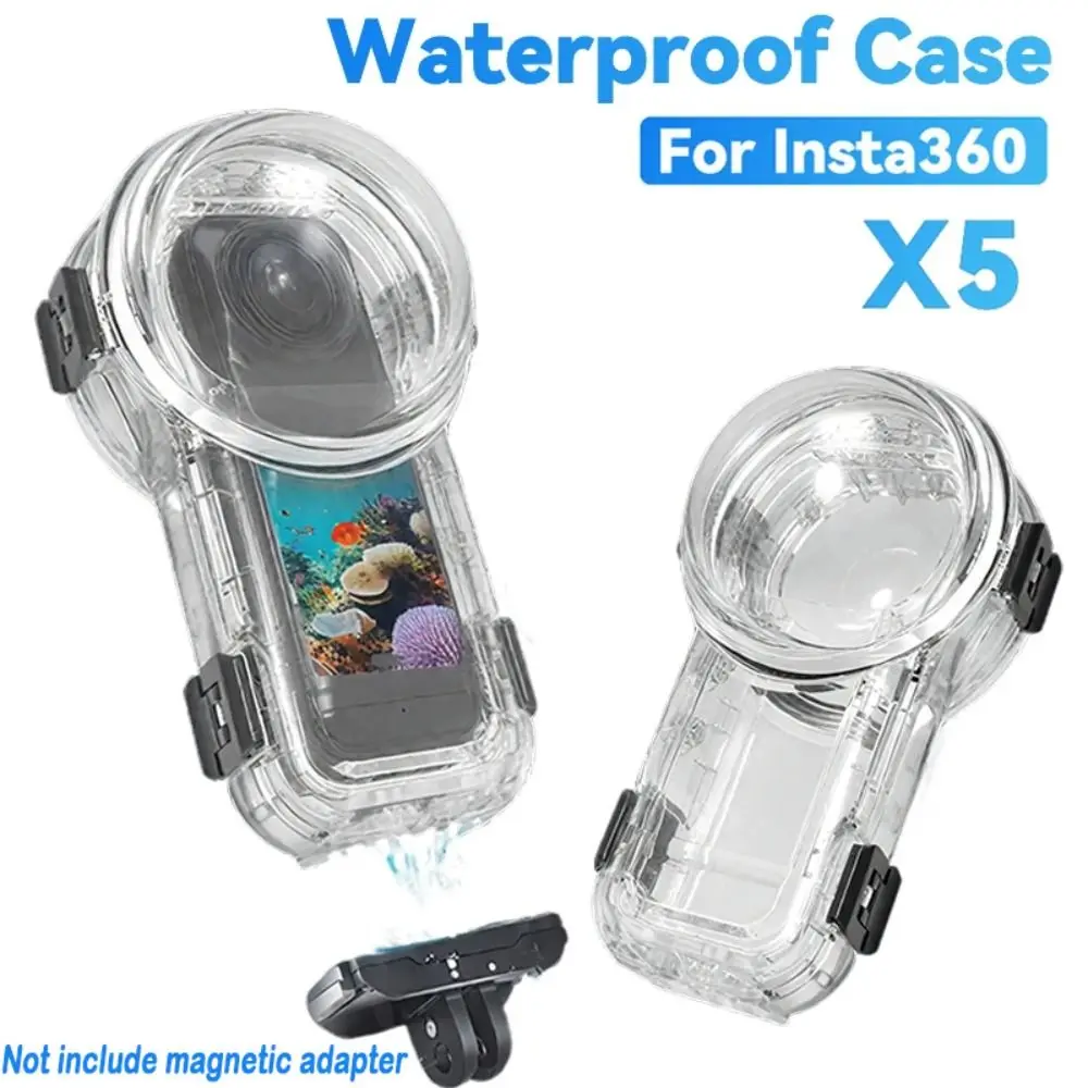 

New 60M Invisible Dive Case Protective Hard Waterproof Case Clear Quick Release Base Style Housing Cover for Insta360 X5