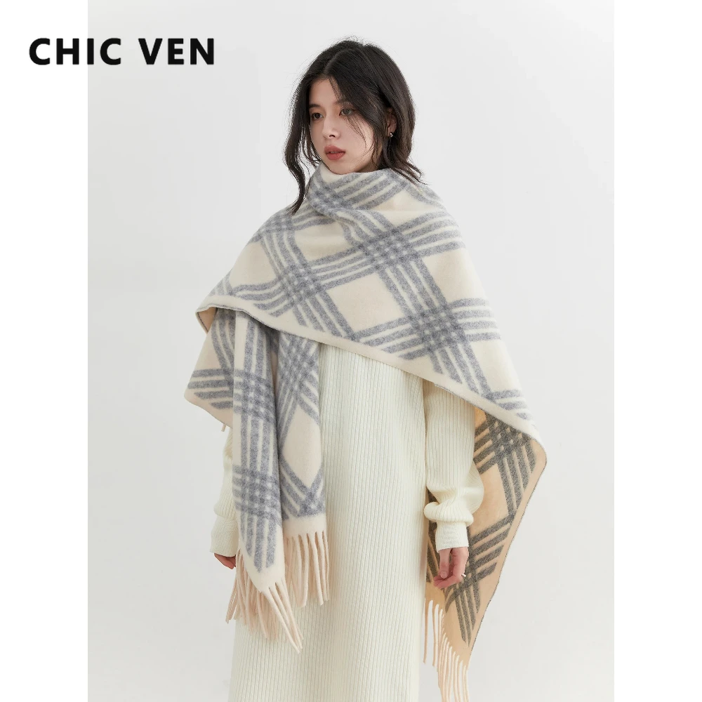 

Новый корейский женский длинный шарф-платок в клетку с бахромой, теплый осенне-зимний шарф для девушек, коллекция 2026
