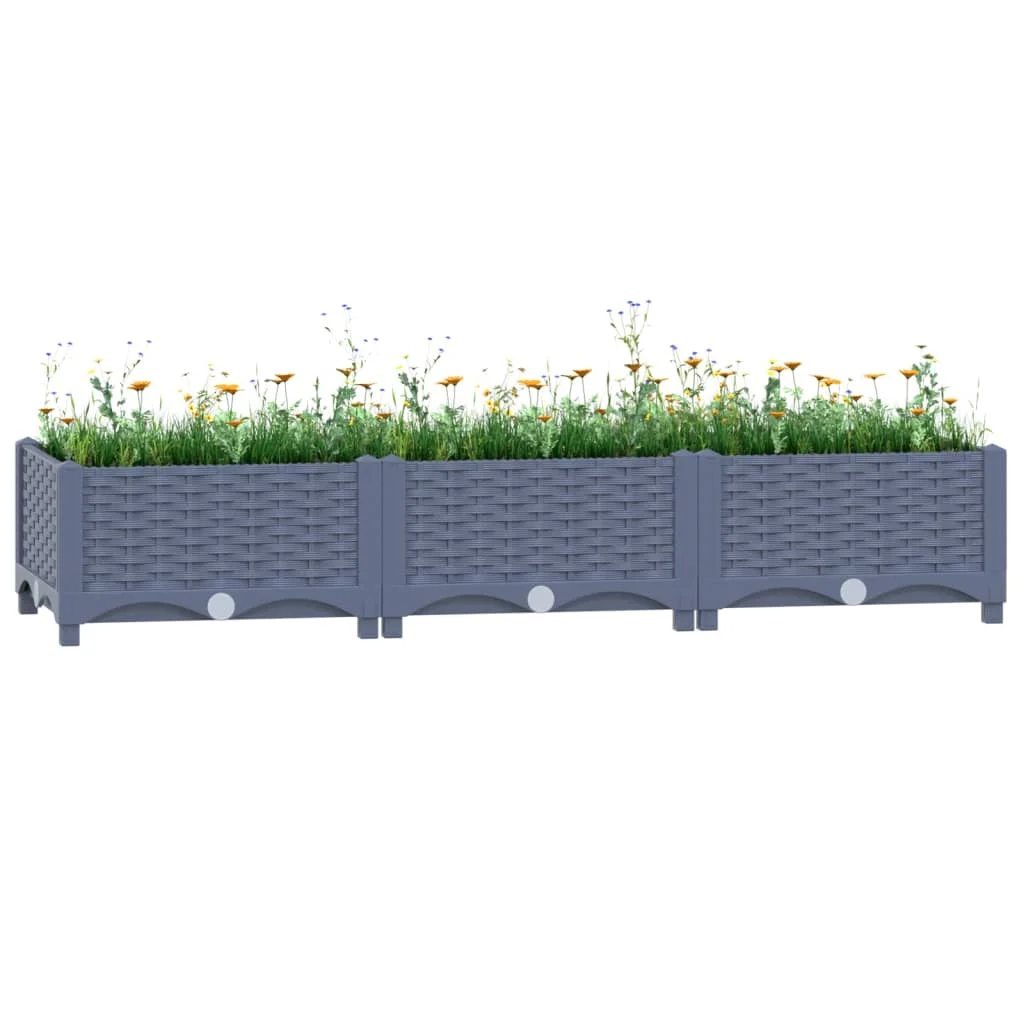 Erhöhter Pflanzgefäß 120 x 40 x 23 cm aus Polypropylen. Außendekoration, Anbautöpfe, Gartendekoration