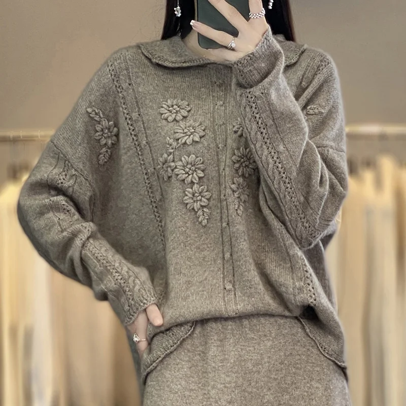 Sweet Style Sweaters , 100% Cashmere and Wool Knit Pullovers, Autumn and Winter Clothing, Free Shipping, NJ01, 2023, Hot Sales