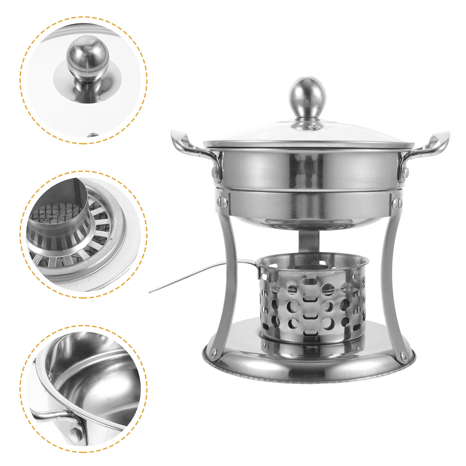

Stainless Steel Fire Boiler Fruit Tees Hot Pot Toy Stock Kitchen Multi-purpose Fried