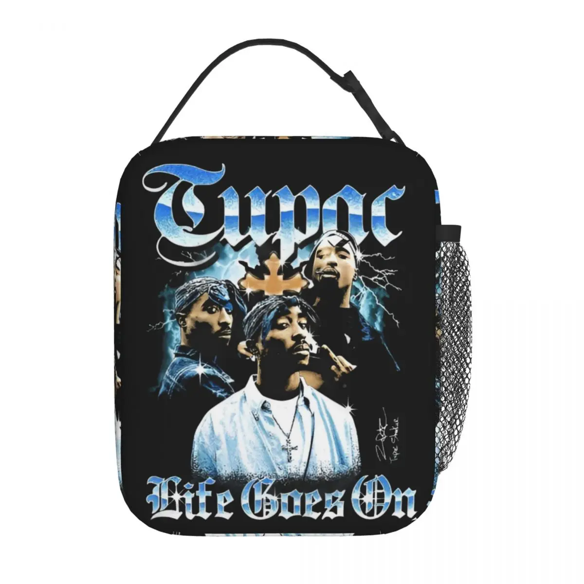 Hip Hop Music Tupac Insulated Lunch Bag Leakproof Meal Container Thermal Bag Tote Lunch Box College Outdoor Food Handbags