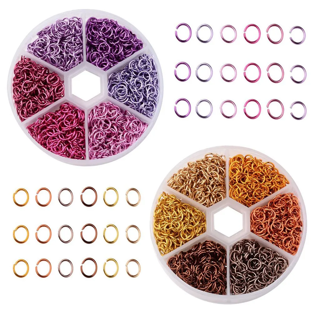 1080 قطعة 6 مللي متر الألومنيوم الانتقال خواتم مفتوحة سبليت خواتم Diy بها بنفسك صنع المجوهرات الحرف اليدوية موصل الاكسسوارات الحرفية #2