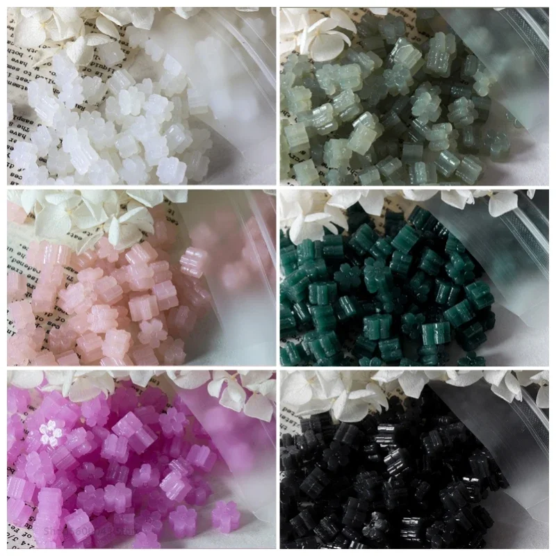 60pcs Sakura Wax Seal Beads Translucent Jade Pearlescent Mixed Color DIY Envelope Wedding Invitation Ancient Stamp Making Tools