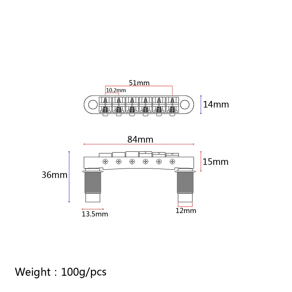 

Ga105 Roller Saddle Bridge Black Plated Coating Durable Replacement For Jazz Electric Guitar Guitar Parts Accessory