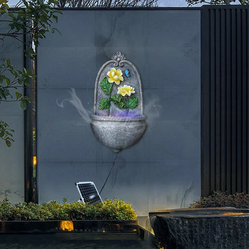 ديكور حائط للمياه الجارية، الفناء، الشرفة، معلق على الحائط للمياه المتداولة، زخرفة راتينج لتزيين المناظر الطبيعية