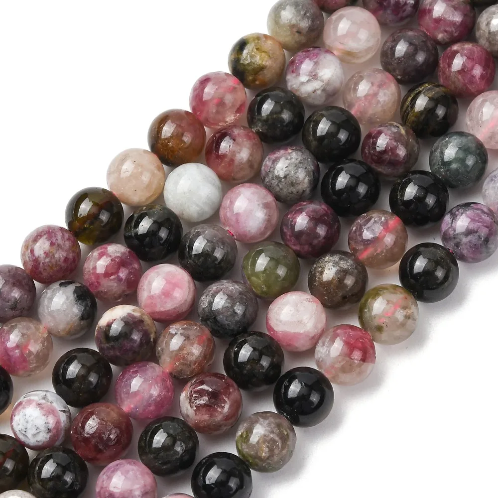 

Natural Multicolor Tourmaline Round Bead Strands, 3mm 4mm 5mm 6mm 8mm for DIY Necklace Bracelet Earring Jewelry Making