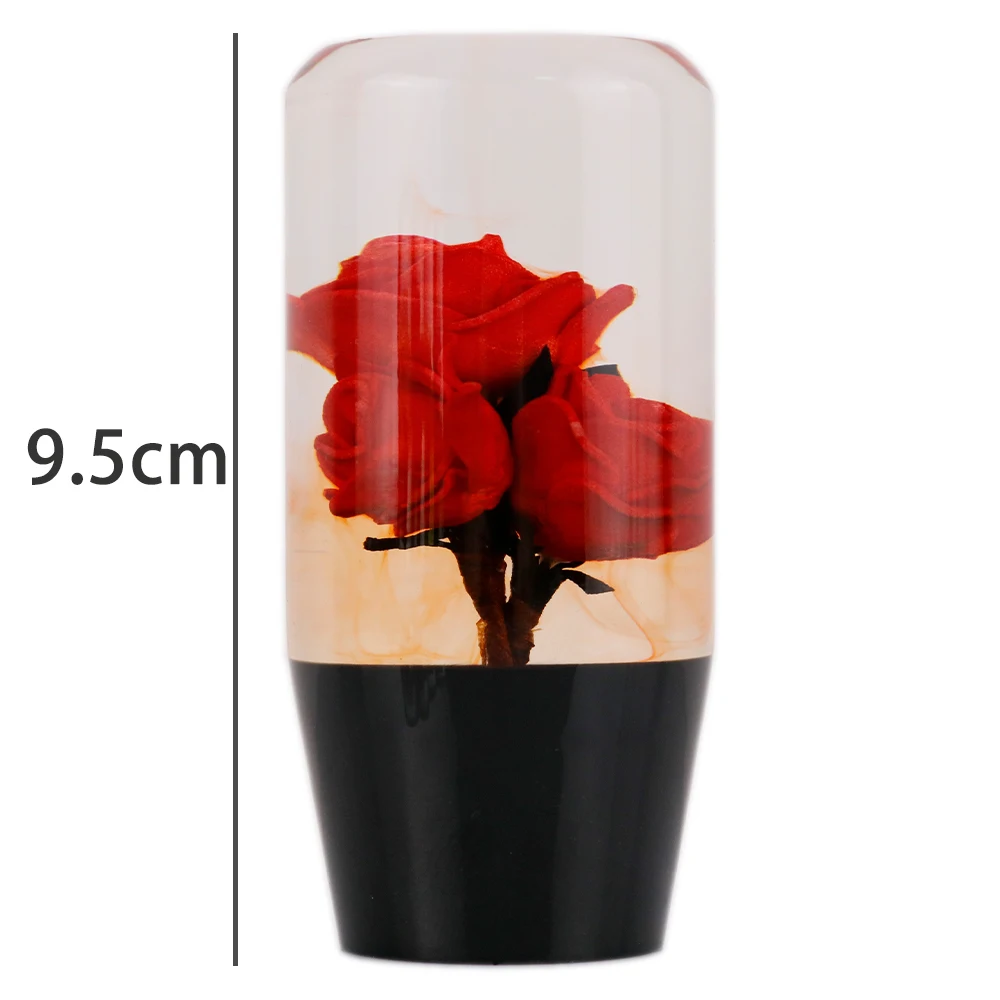 Bright Real Flower Crystal Bubble Car Gear Stick Shift Knob Shifter Lever 10CM