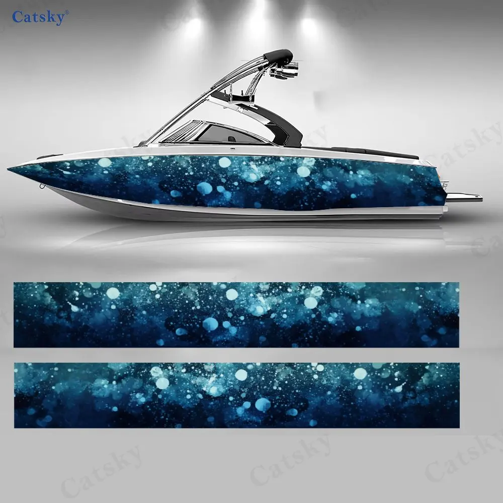 

Наклейки для лодок Deep Sea Stardust Illusion, водонепроницаемые и прочные виниловые наклейки из ПВХ для рыболовных лодок, прочный и стильный дизайн