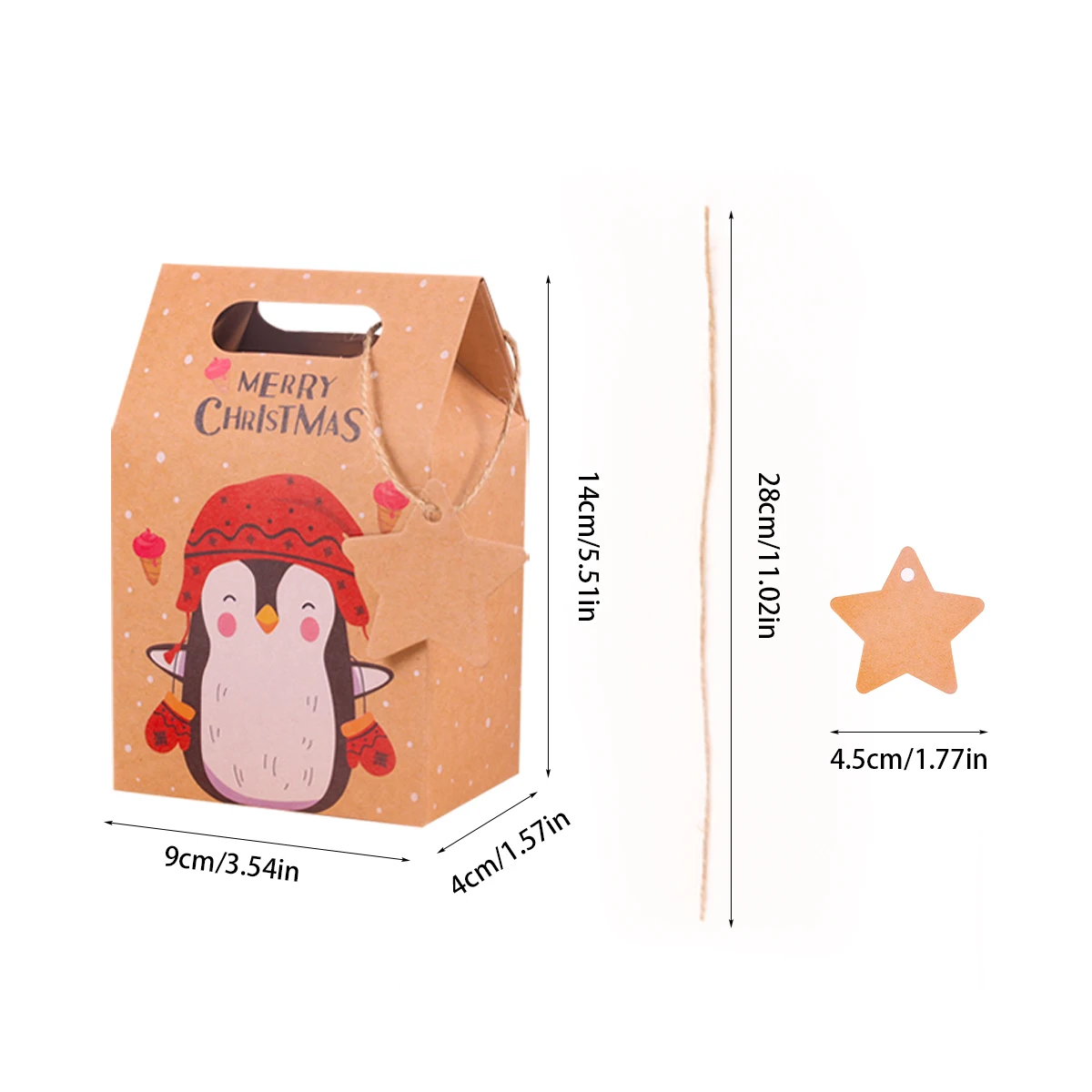 6/12 Pcs Christmas Theme Gift Packaging Box Snowman Penguin Elk Candy Cookie Box Birthday Merry Christmas Party Decorations