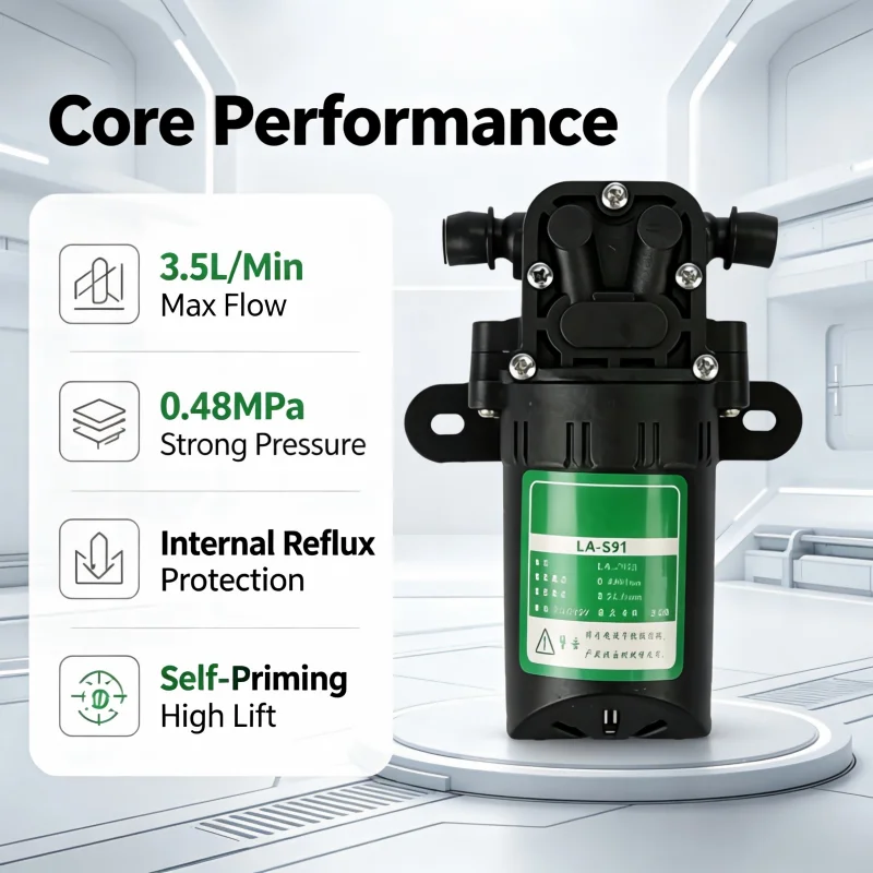 Micro High‑Pressure Diaphragm Electric Water Pump 3.5L/min DC12V Durable Electric Water Pump for Agricultural Water Spraying & C