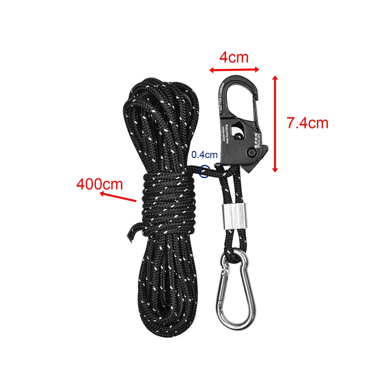 Tent Wind Rope Self Locking Regulator Pulley Rope Hanger Heavy Duty Rope Tensioner for Camping Hiking
