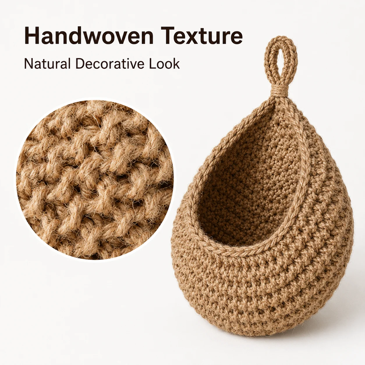 Teardrop Woven Hanging Fruit Basket Wall Mounted Rope Storage Bag Garlic Onion Holder Vegetable Organizer Boho Kitchen Decor view 3